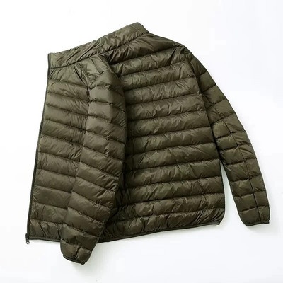 Jarná jesenná módna značka Ultra Light Duck Down Jacket Pánska kórejská streetwear perie kabát s kapucňou páperová bunda Teplé pánske oblečenie