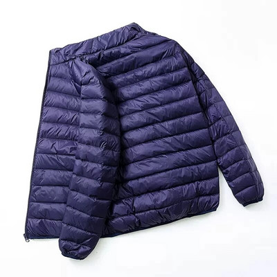Jarná jesenná módna značka Ultra Light Duck Down Jacket Pánska kórejská streetwear perie kabát s kapucňou páperová bunda Teplé pánske oblečenie