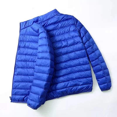Jarná jesenná módna značka Ultra Light Duck Down Jacket Pánska kórejská streetwear perie kabát s kapucňou páperová bunda Teplé pánske oblečenie