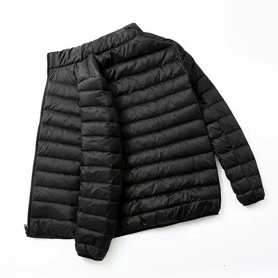 Jarná jesenná módna značka Ultra Light Duck Down Jacket Pánska kórejská streetwear perie kabát s kapucňou páperová bunda Teplé pánske oblečenie