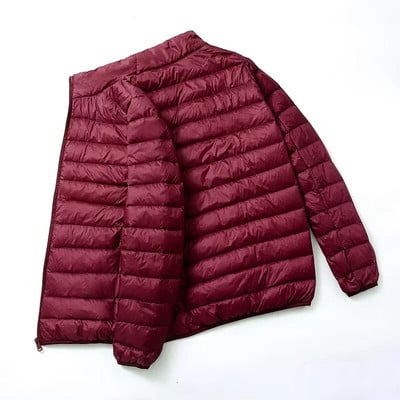 Jarná jesenná módna značka Ultra Light Duck Down Jacket Pánska kórejská streetwear perie kabát s kapucňou páperová bunda Teplé pánske oblečenie
