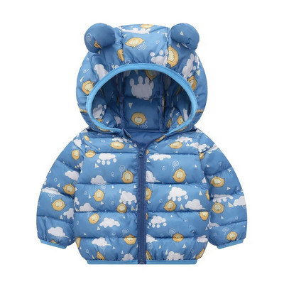 Jachetă căptușită din bumbac pentru copii de iarnă pentru copii mici, băieți, fete, drăguț, cu glugă, cu fermoar, jachete groase, calde, scurte
