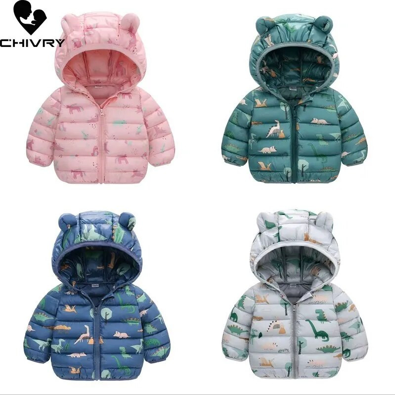 Jachetă căptușită din bumbac pentru copii de iarnă pentru copii mici, băieți, fete, drăguț, cu glugă, cu fermoar, jachete groase, calde, scurte