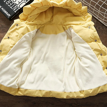 2022 Βρεφικά μπουφάν για κοριτσάκια Παιδικά εξωτερικά ενδύματα με κουκούλα Βρεφική χοντρή ζεστή στολή χιονιού Παιδικά βαμβακερά ρούχα Μόδα με φερμουάρ 1-4 ετών