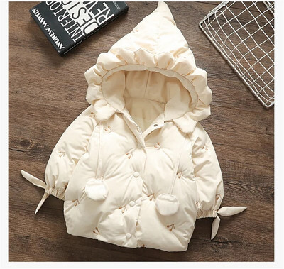 2022 Jachete pentru fetițe Copii Îmbrăcăminte exterioară cu glugă pentru sugari Costumul de zăpadă gros și cald Copii Îmbrăcăminte din bumbac Mantouri cu fermoar 1-4 ani