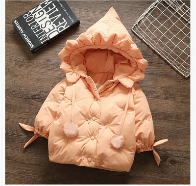 2022 Jachete pentru fetițe Copii Îmbrăcăminte exterioară cu glugă pentru sugari Costumul de zăpadă gros și cald Copii Îmbrăcăminte din bumbac Mantouri cu fermoar 1-4 ani