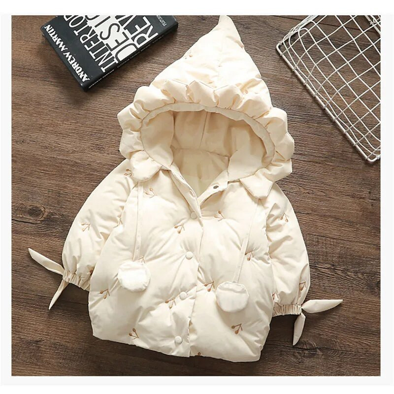 2022 Jachete pentru fetițe Copii Îmbrăcăminte exterioară cu glugă pentru sugari Costumul de zăpadă gros și cald Copii Îmbrăcăminte din bumbac Mantouri cu fermoar 1-4 ani