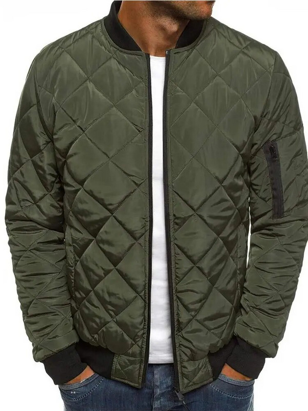 Jachete căptușite din bumbac solid Bărbați Lingge cusut guler îngroșat Îmbrăcăminte pentru bărbați Moda iarnă Jachetă caldă cu mânecă lungă pentru bărbați