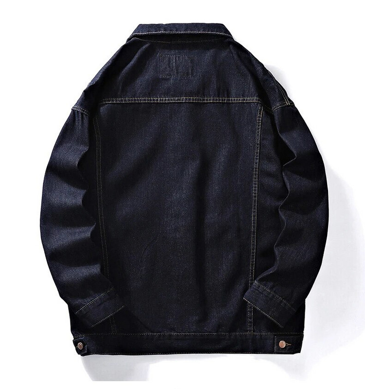 Pánska bavlnená džínsová bunda z roku 2022, ležérna jednofarebná klopová jednoradová džínsová bunda, pánska jarná kvalitná pánska bunda, veľkosť 7XL