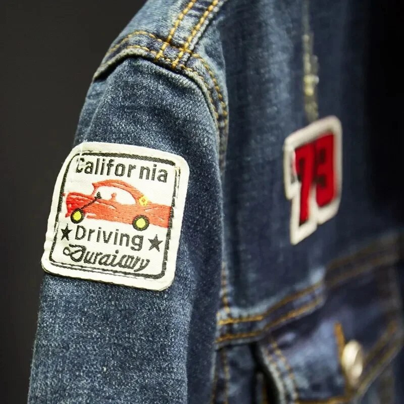 Jachetă din denim de primăvară toamnă pentru bărbați, îmbrăcăminte de stradă hip hop, cu imprimeu de motocicletă punk, îmbrăcăminte cowboy, de înaltă calitate, ocazional, pentru bărbați.