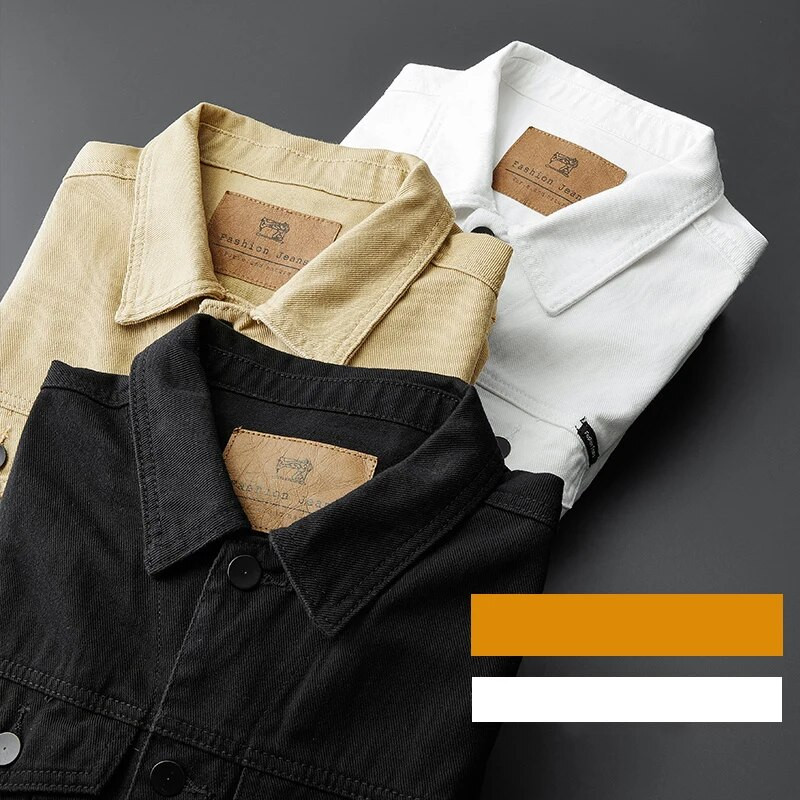 Značkové jesenné a zimné džínsové bundy MINGYU, 100% bavlna, biele, kovbojské kabáty, vrchné oblečenie, džínsová bunda, pánske, plus veľkosť M-5XL