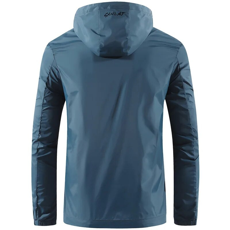 Jachetă pentru bărbați Hanorac cu glugă de vară Îmbrăcăminte de protecție solară în aer liber Impermeabil Drumeții Pescuit Sport Haina ușoară Fermoar