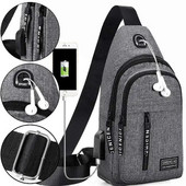 Genți de mână pentru bărbați de călătorie Geantă pentru piept USB Genți de designer Messenger Genți de umăr rezistente la apă Pachet în diagonală Rucsac sport