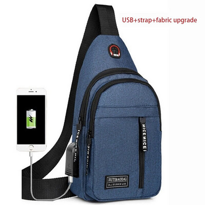 Genți de mână pentru bărbați de călătorie Geantă pentru piept USB Genți de designer Messenger Genți de umăr rezistente la apă Pachet în diagonală Rucsac sport