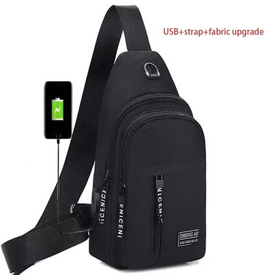 Genți de mână pentru bărbați de călătorie Geantă pentru piept USB Genți de designer Messenger Genți de umăr rezistente la apă Pachet în diagonală Rucsac sport