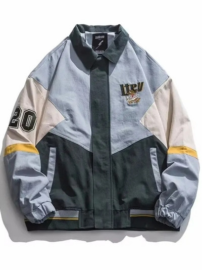 High Street Varsity Μπουφάν Ανδρικά Γυναικεία Κέντημα Συνονθύλευμα Loose Pilot Παλτό Άνοιξη Φθινόπωρο Hip Hop Κορεάτικη Μόδα Unisex