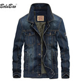 BOLUBAO 2023 Vonkajšia ležérna bunda pre mužov, značková praná trendová bunda, vysoko kvalitná, horúca predajná streetwear džínsová bunda, pánske kabáty