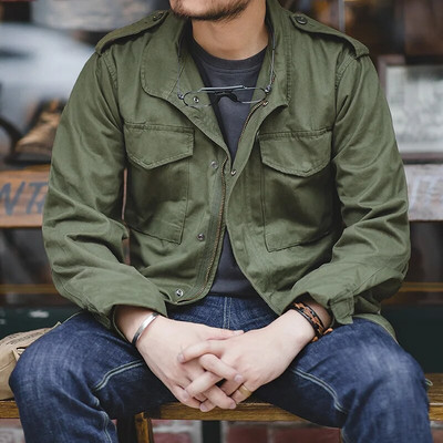 Maden M65 Якета за мъже Army Green Oversize Denim Jacket Military Vintage Casual Windbreaker Solid Coat Дрехи Ретро Свободни