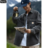 Pánska jesenná/zimná nová džínsová bunda, gotický streetwear kabát, americký hip hop kabát s dlhým rukávom, pánske oblečenie pre väčšie veľkosti