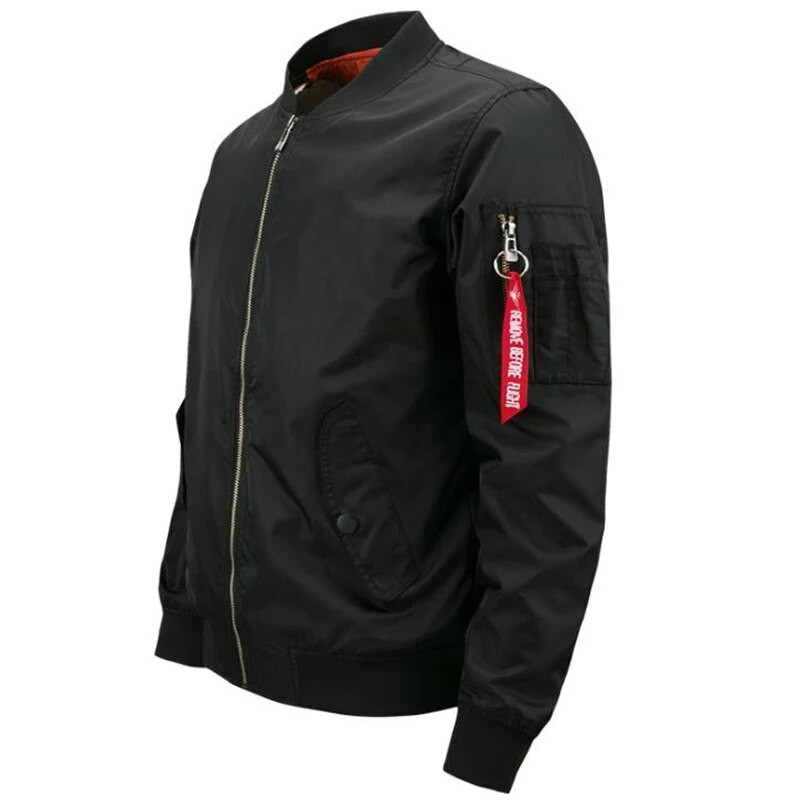 Jednofarebná klasická bomberová bunda Ma1, jarná jeseň, pánska pilotná baseballová bunda, pár, streetwear, stojatý golier, pánsky kabát