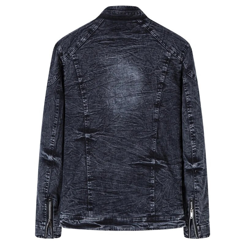 Pánska džínsová bunda s dopravou zadarmo 2022 Móda pánskych džínsových búnd, slim fit, pánska džínsová bunda, bavlnená vrchná bunda s dlhým rukávom 203