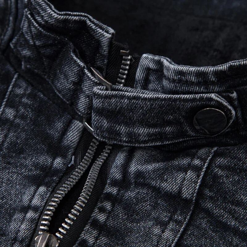 Pánska džínsová bunda s dopravou zadarmo 2022 Móda pánskych džínsových búnd, slim fit, pánska džínsová bunda, bavlnená vrchná bunda s dlhým rukávom 203