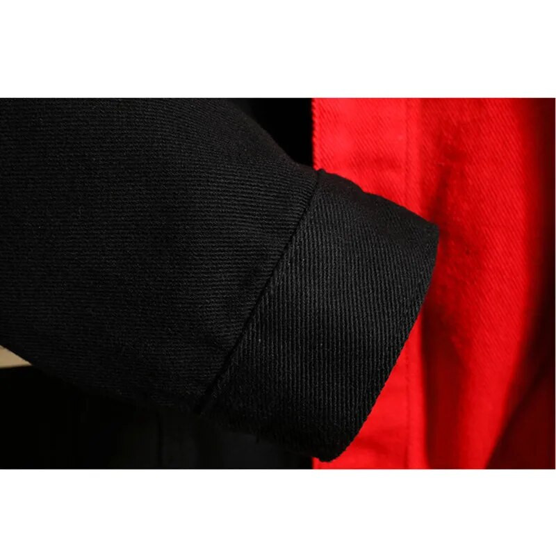 Džinsai Vyriški paltai Klasikinė Juoda Raudona Spalva Kontrastingos Džinsinės Striukės Rožinis Siuvinėjimas High Streetwear Riedlentės berniukų viršutiniai drabužiai 3XL
