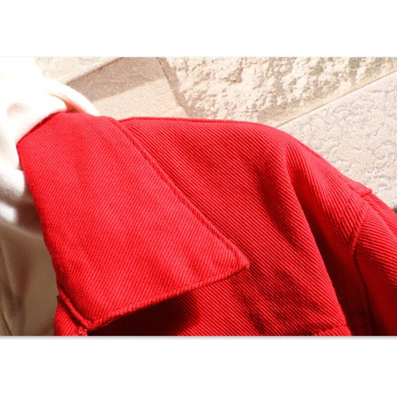 Džinsai Vyriški paltai Klasikinė Juoda Raudona Spalva Kontrastingos Džinsinės Striukės Rožinis Siuvinėjimas High Streetwear Riedlentės berniukų viršutiniai drabužiai 3XL