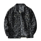 Prabangus Bandana Siuvinėjimas Džinsinė Striukė Vyriška Paisley Streetwear Oversize Džinsai Paltas Medvilniniai Drabužiai Didesnio dydžio 5xl 2023 m. pavasaris