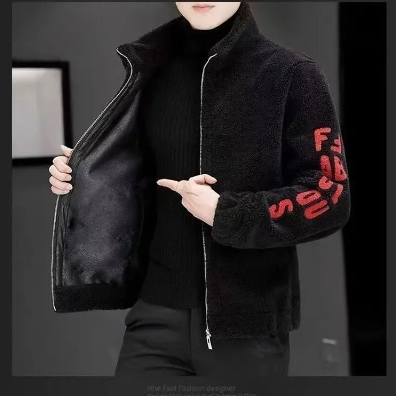 Parkas rövid párnázat bárány kasmír férfi kabát koreai stílusú Férfi párnázott kabátok Ruházat Könnyű Új be- és felsőruházat Hot