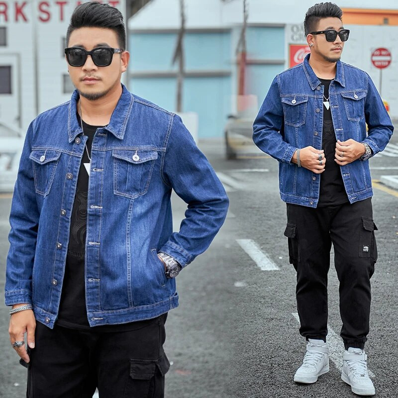 Jantour Didelis dydis 6XL 7XL 8XL Džinsinė striukė 2022 m. Nauja rudens žiemos klasikinė laisvalaikio džinsai striukės madingi hiphopo vyriški gatvės drabužiai