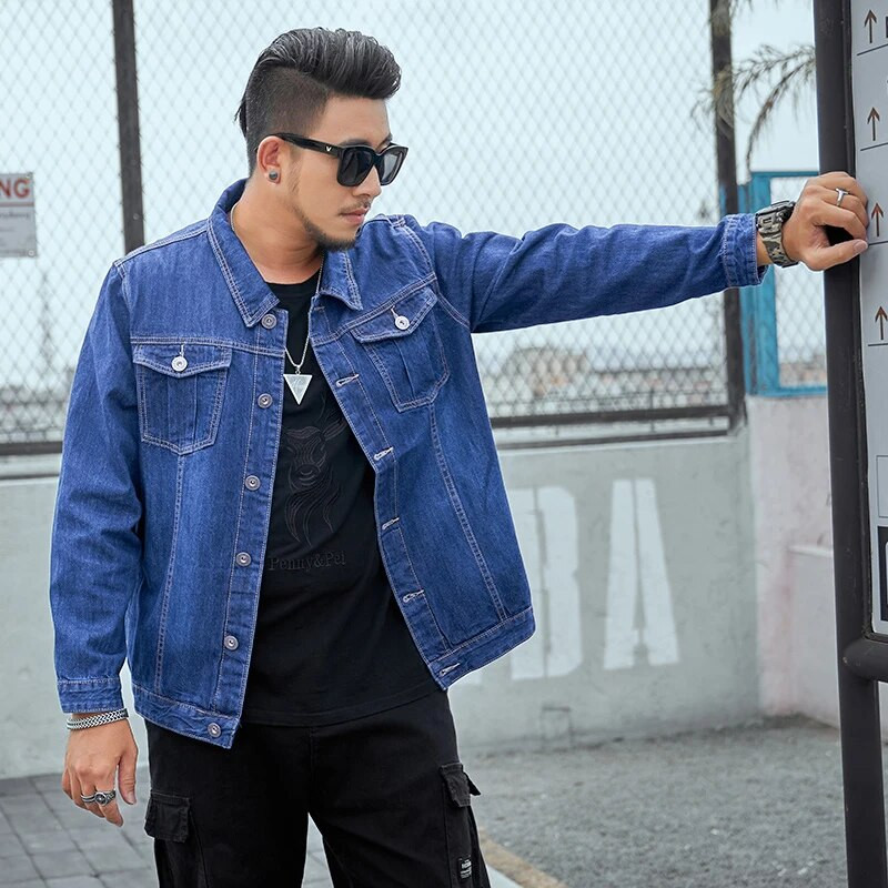 Jantour Didelis dydis 6XL 7XL 8XL Džinsinė striukė 2022 m. Nauja rudens žiemos klasikinė laisvalaikio džinsai striukės madingi hiphopo vyriški gatvės drabužiai