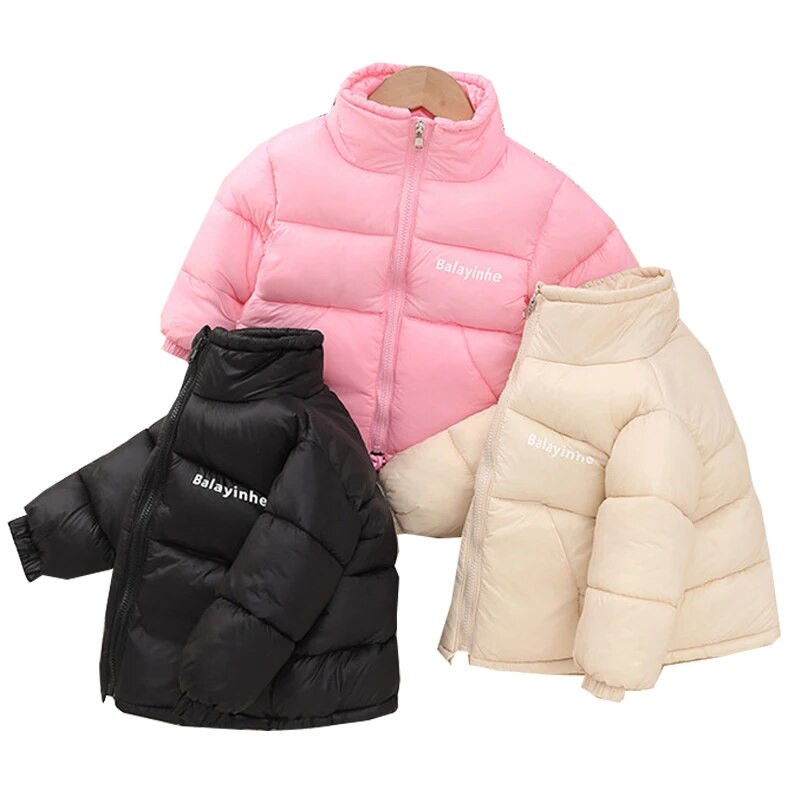 Chlapčenská a dievčenská zimná a zamatová teplá bunda 1-9 rokov, ležérna voľná kórejská verzia páperového kabáta, zahusťovacia, módne detské oblečenie 2023