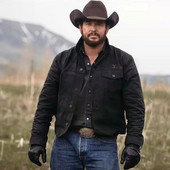 Rip Wheeler juoda medvilninė striukė Vyriška džinsinė striukė 5XL medvilninė džinsinė rudens žiemos striukė Vyriška džinsinė striukė Vyriška kaubojiška striukė