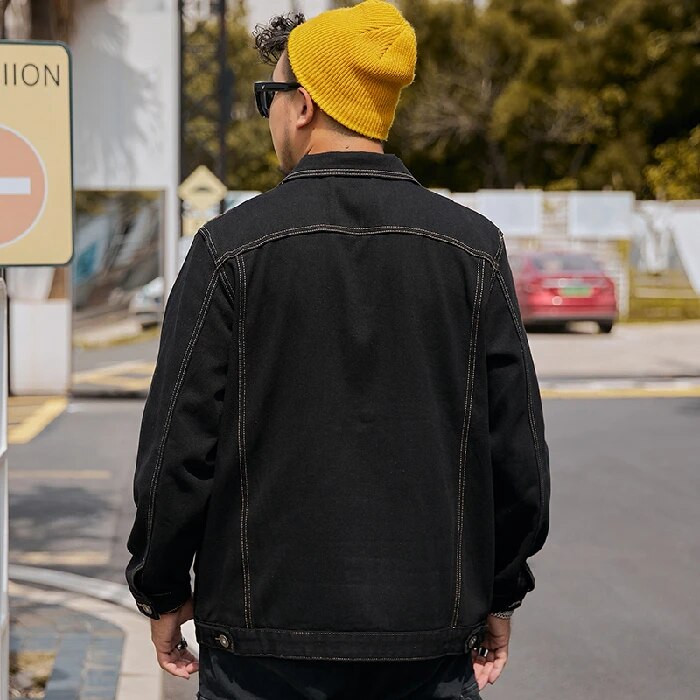 Pánska džínsová bunda, trucker, ležérna klasická džínsová bunda, nové produkty 2023, pánsky golier s odklopeným golierom, voľný kabát v preppy štýle