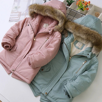 Βρεφικό τζιν μπουφάν συν με γούνα Ζεστό νήπιο Παιδιά Χειμερινά ρούχα με βαμβακερή επένδυση Παχύ βαμβακερό παλτό JYF