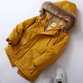 Бебешко дънково яке за момиче плюс топла кожа за малки деца Зимни дрехи с памучна подплата Удебелено палто с памучна подплата JYF