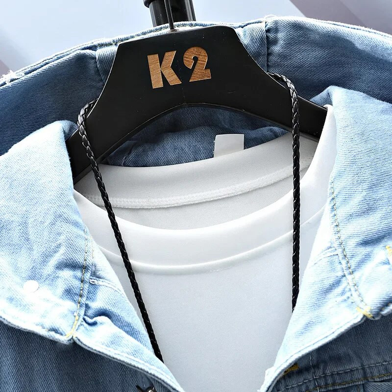 Jachetă de blugi cu glugă de primăvară, toamnă, haină hip hop pentru bărbați, jachetă de blugi retro, jachetă de bombardier casual, îmbrăcăminte exterioară.