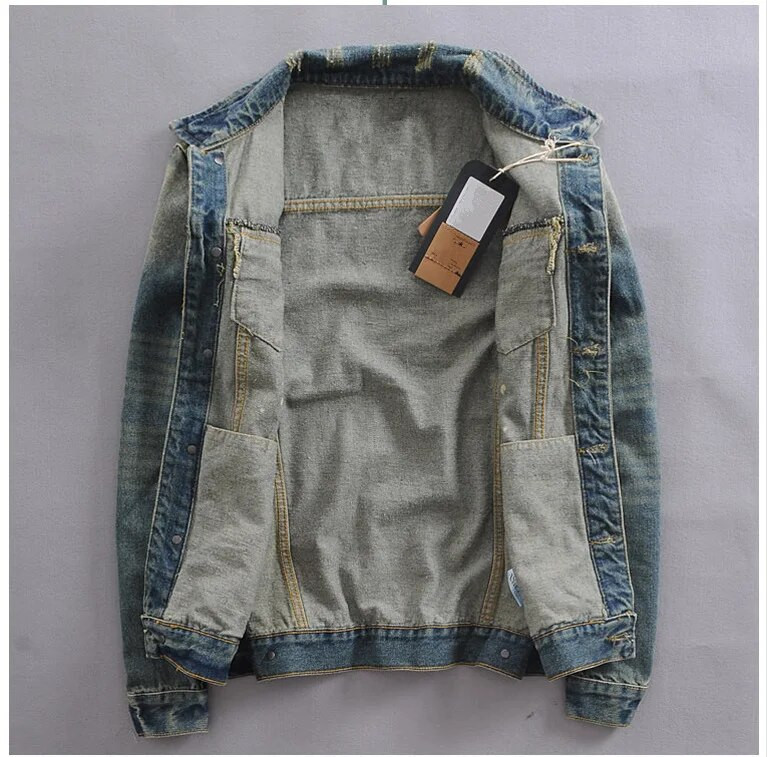 Ανοιξιάτικο φθινόπωρο Ανδρική Κορεάτικη Μόδα Slim Fit Jean Jacket Ανδρικά Vintage Streetwear Μόδα κλειστό γιακά τζιν Εξωτερικά ενδύματα