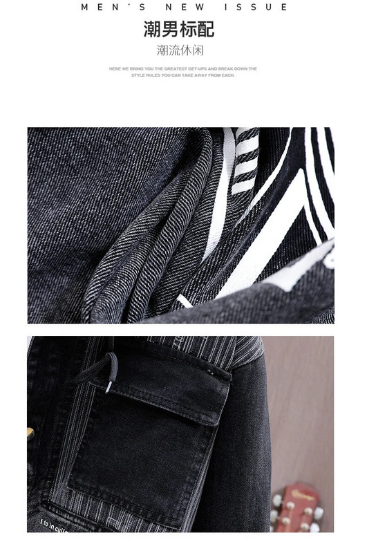 Módne ležérne pánske džínsové bundy s kapucňou, jarné a jesenné, klasické džínsy, hip hop, streetwear, gombíkové džínsové kabáty, mládežnícke topy