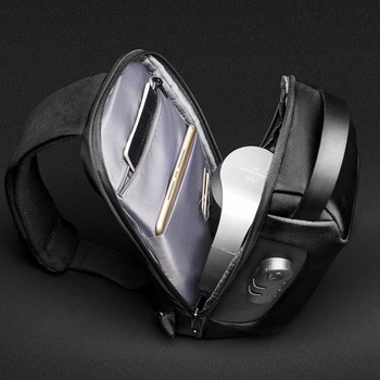 Ανδρική τσάντα ώμου WEIXIER Αδιάβροχη τσάντα χιαστί USB για άντρες αντικλεπτική τσάντα στήθους μόδας Messenger Sling