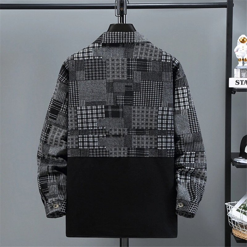 Jachetă din denim mozaic, bloc de culoare, bărbați, 11XL 10XL, jachete de blugi de dimensiuni mari, haine vintage pentru bărbați, îmbrăcăminte exterioară de mărime mare