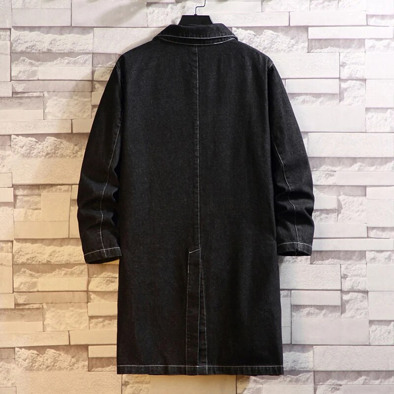 Pánske teplé riflové bundy, zimné, dámske, s veľkými vreckami, golierom a trenčkotom, vrchné oblečenie, módne čierne voľné džínsové kabáty