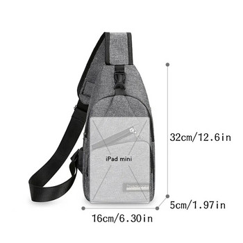 2023 Нова мъжка USB интелигентна чанта за гърди Чанта през рамо през рамо Платнена корейска ежедневна мъжка чанта