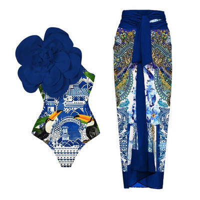 2024 New Flower Costum de baie dintr-o bucată de lux pentru femei Costume de baie Monokini Body Costum de baie Costum de baie Curea Plajă Wear Costume de vară