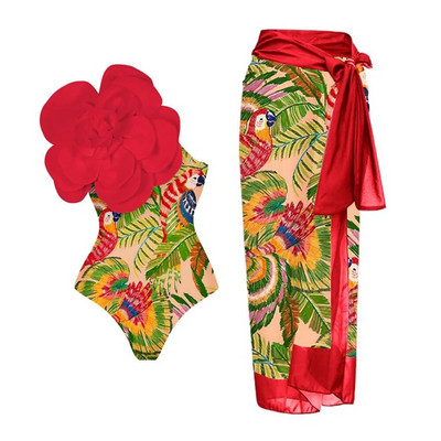 2024 New Flower Costum de baie dintr-o bucată de lux pentru femei Costume de baie Monokini Body Costum de baie Costum de baie Curea Plajă Wear Costume de vară