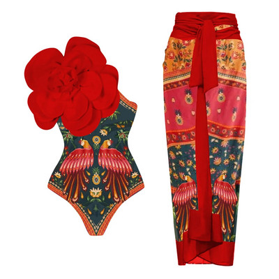 2024 New Flower Costum de baie dintr-o bucată de lux pentru femei Costume de baie Monokini Body Costum de baie Costum de baie Curea Plajă Wear Costume de vară