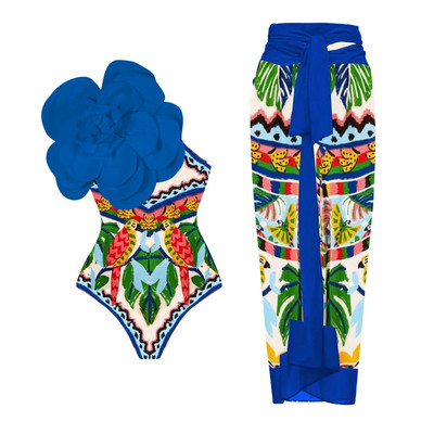 2024 New Flower Costum de baie dintr-o bucată de lux pentru femei Costume de baie Monokini Body Costum de baie Costum de baie Curea Plajă Wear Costume de vară