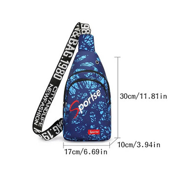 Мъжка чанта за гърди Letter 2023 Нова дигитална широка презрамка Чанта през рамо Спортна чанта през рамо на открито