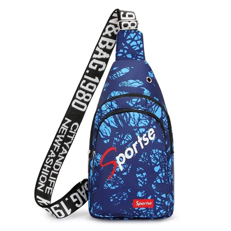 Ανδρική τσάντα στήθους Letter 2023 Νέα ψηφιακή φαρδιά λωρίδα ώμου Τσάντα χιαστί για εξωτερική αθλητική τσάντα ώμου